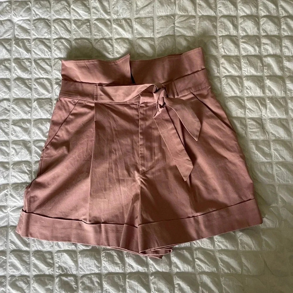 Zara high waisted pink belted shorts - Picture 1 of 8
